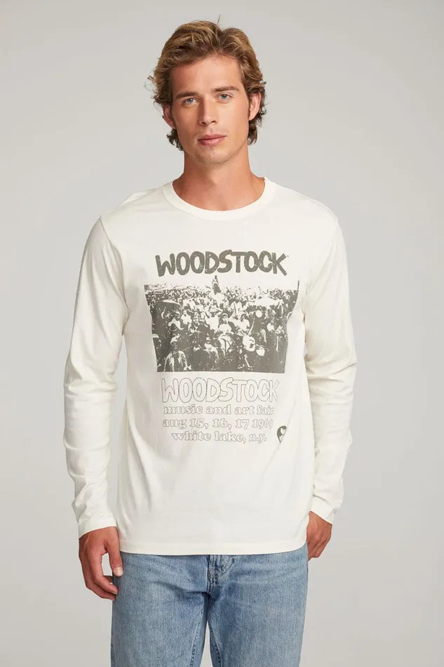 WomensMens Music Chaser Brand Woodstock Retro Poster Mens Long Sleeve