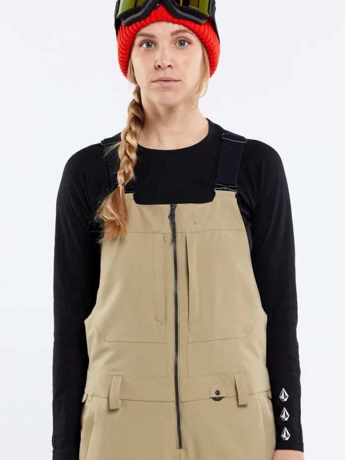 Womens Pants Volcom Swift Bib Overalls 8211 Dark Khaki