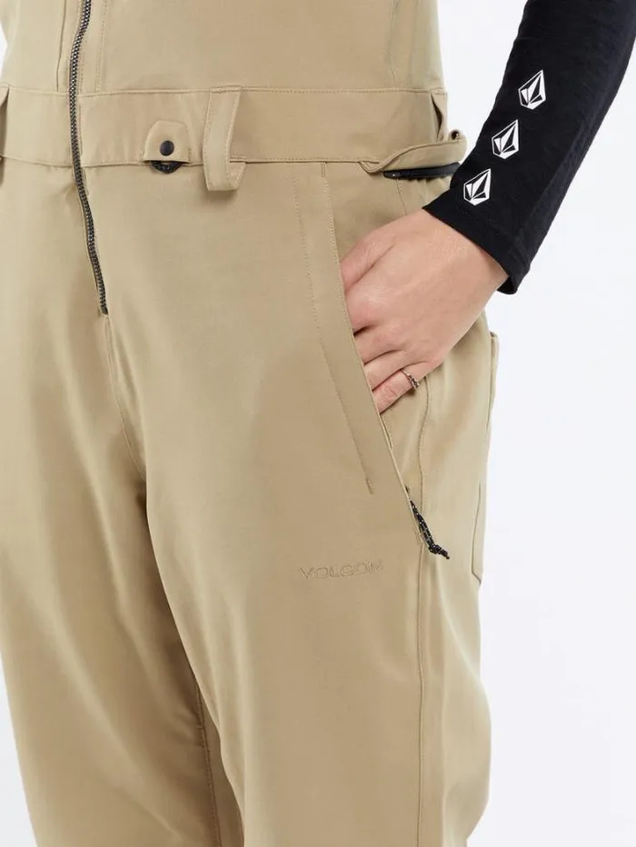 Womens Pants Volcom Swift Bib Overalls 8211 Dark Khaki