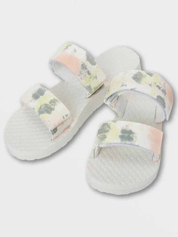 Womens Sandals Volcom Eco Recliner Slide 8211 Star White