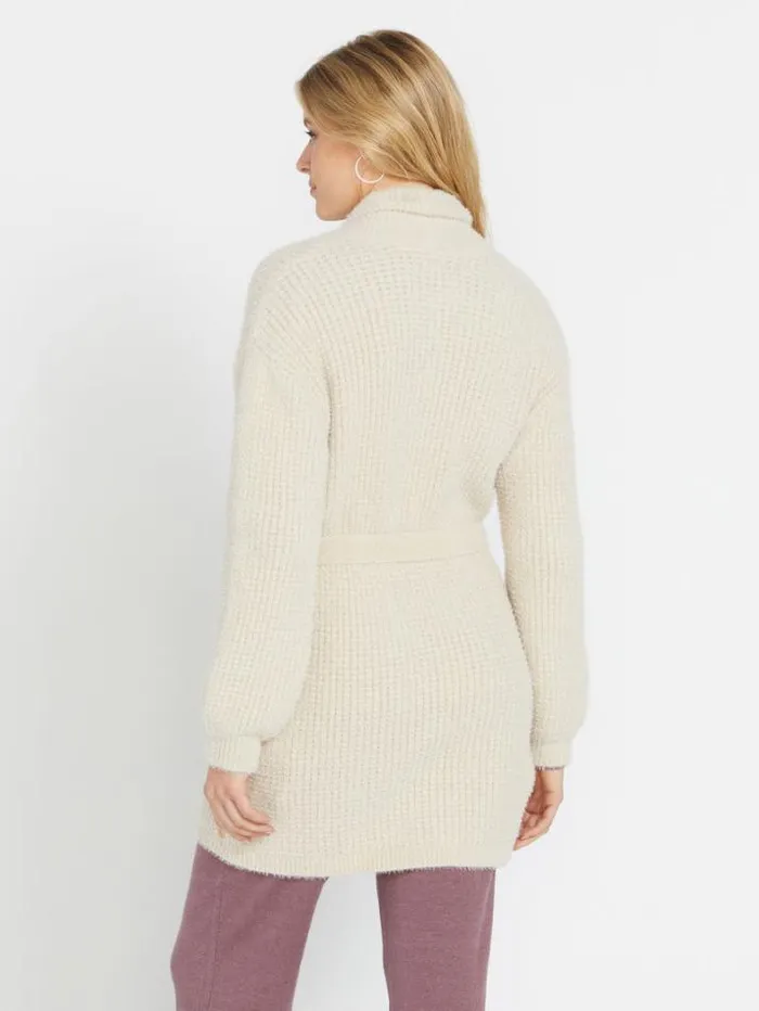 Womens Sweaters and Cardigans Volcom Lived In Lounge Cozy Wrap Cardigan 8211 Cream