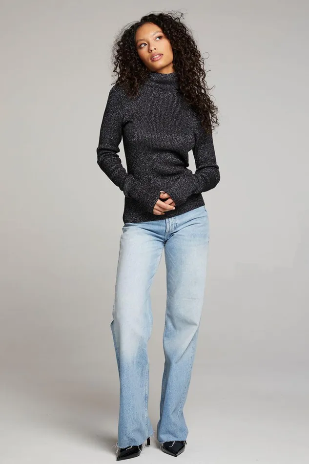 Womens Tops Chaser Brand Bloom Licorice Sweater
