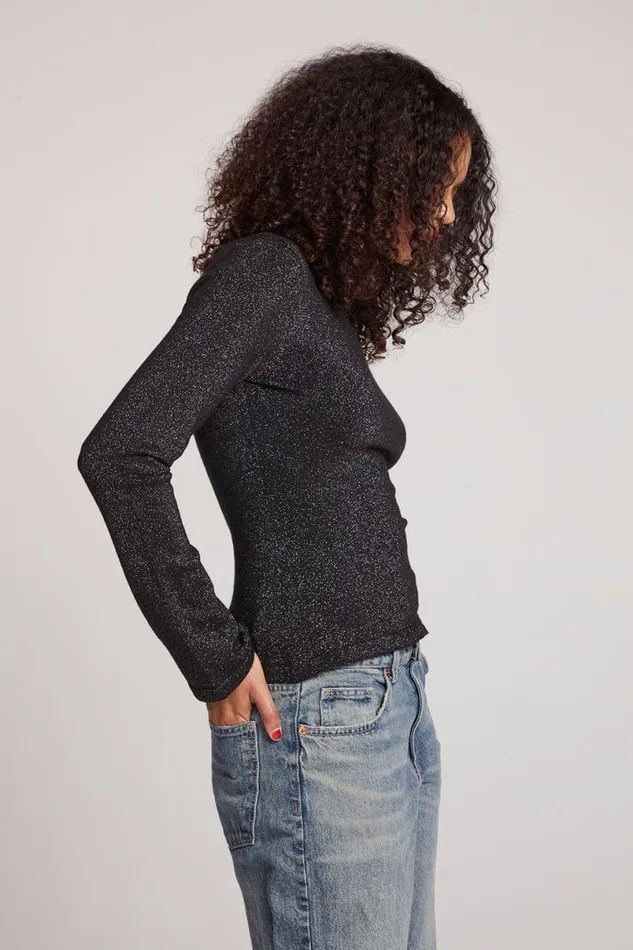Womens Tops Chaser Brand Camino Licorice Long Sleeve
