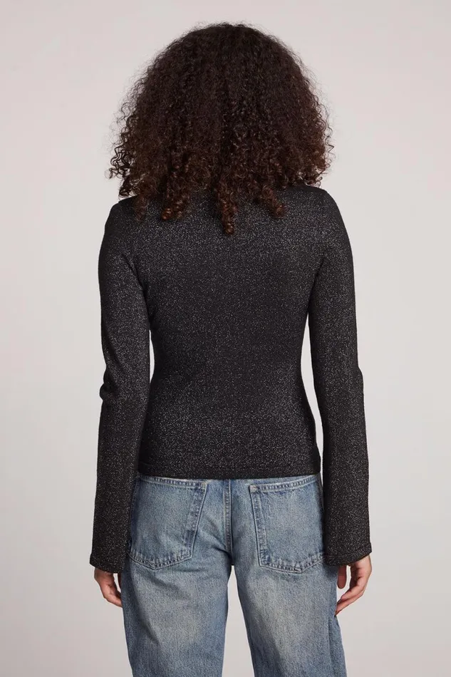 Womens Tops Chaser Brand Camino Licorice Long Sleeve