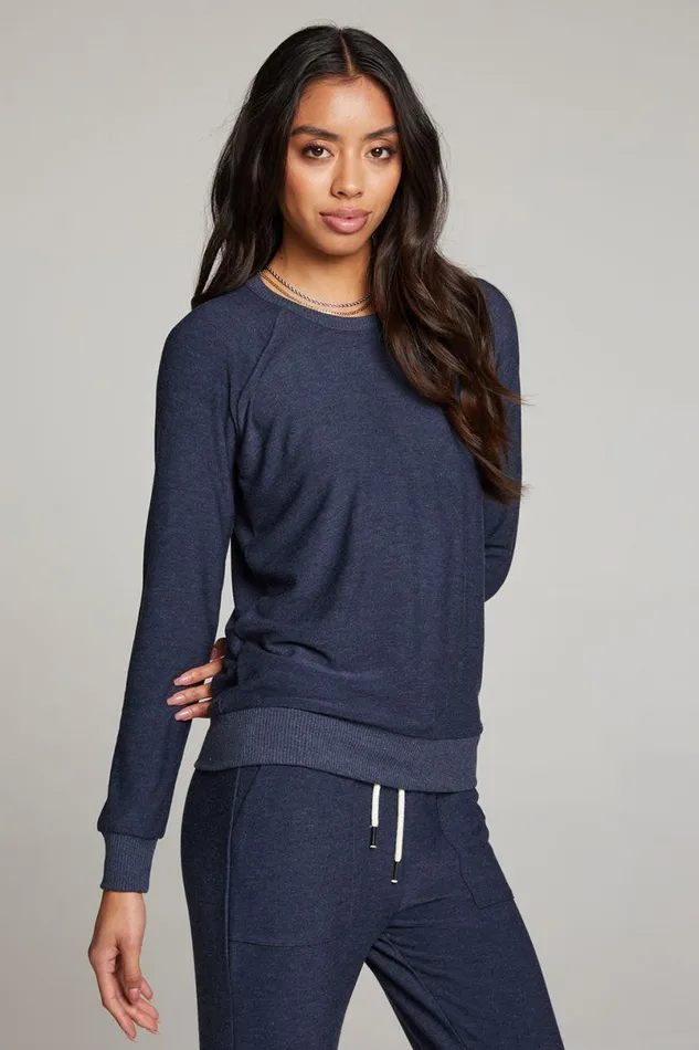 Womens Tops Chaser Brand Canopy Long Sleeve Raglan Pullover