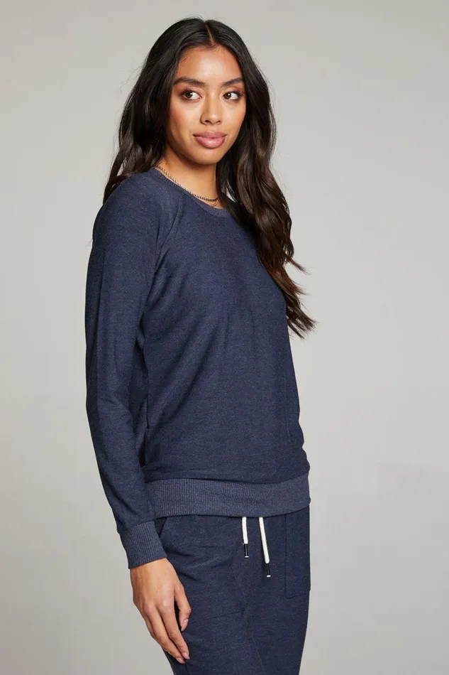 Womens Tops Chaser Brand Canopy Long Sleeve Raglan Pullover