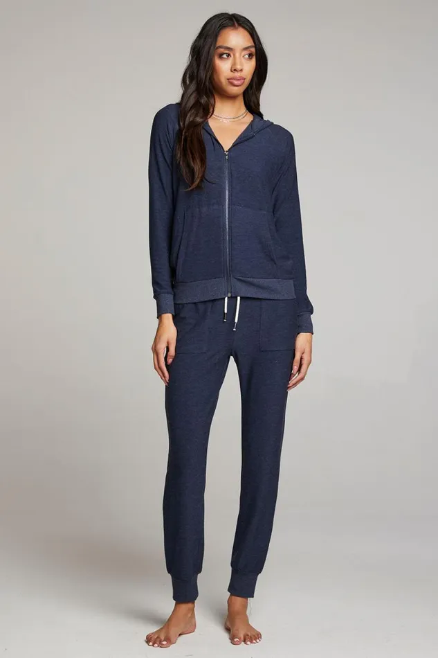 Womens Tops Chaser Brand Canopy Long Sleeve Raglan Zip Up Hoodie