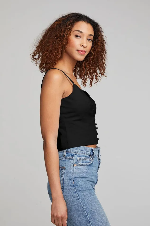 Womens Tops Chaser Brand Cara Tank Top 8211 Black Onyx