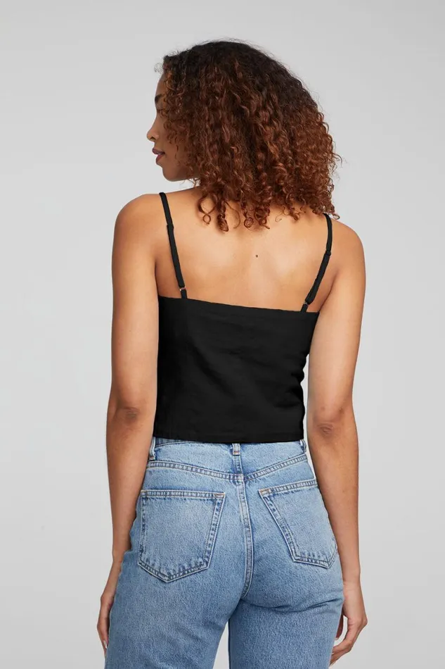 Womens Tops Chaser Brand Cara Tank Top 8211 Black Onyx