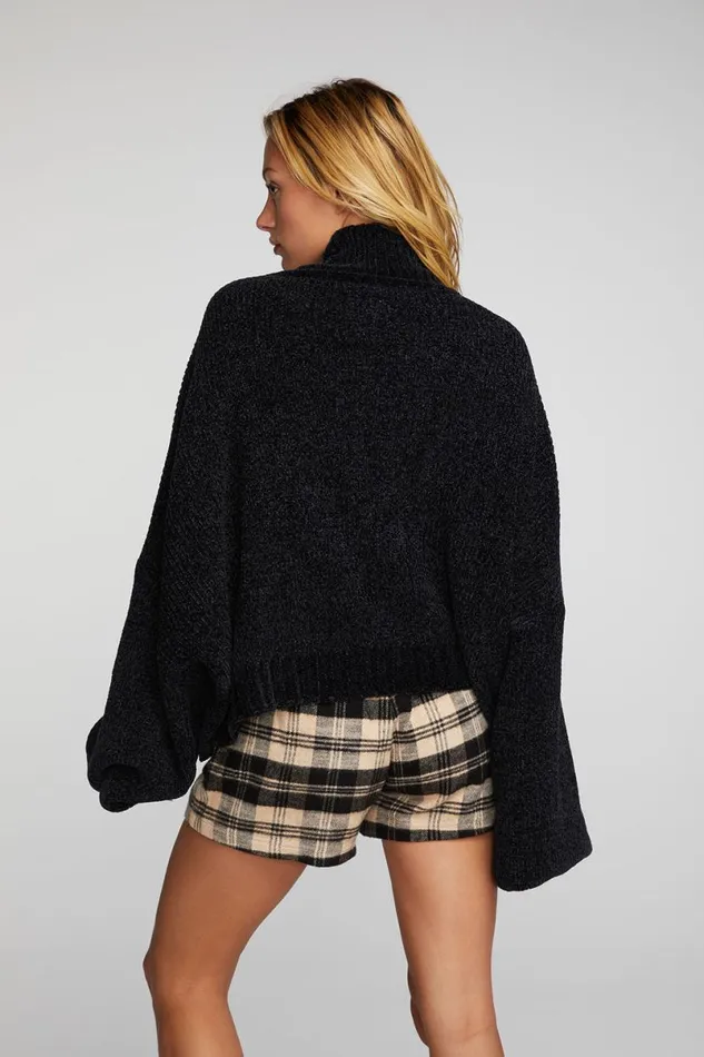 Womens Tops Chaser Brand Chenille Sweater Knit Turtleneck