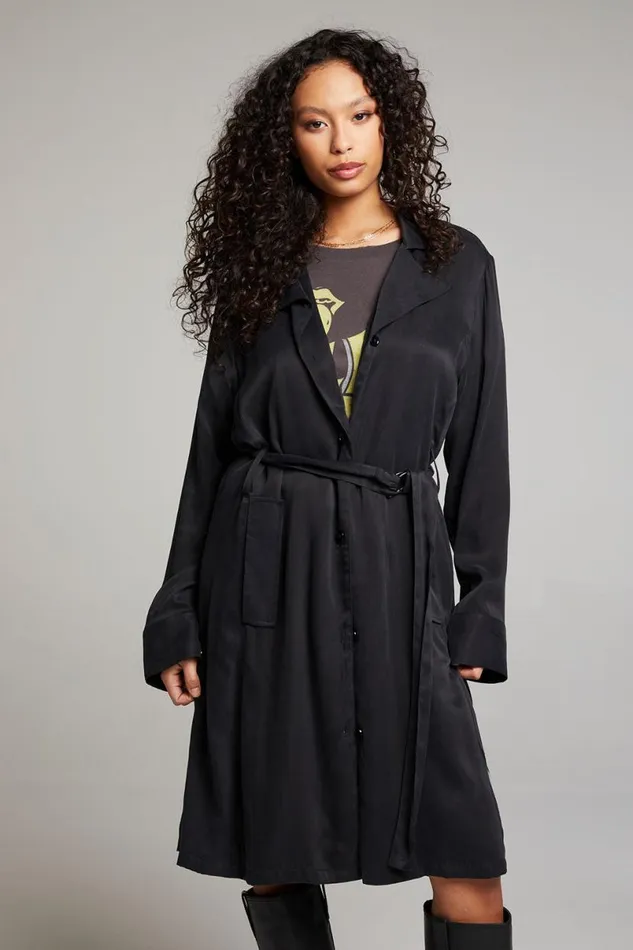 Womens Tops Chaser Brand Ford Licorice Trench Coat