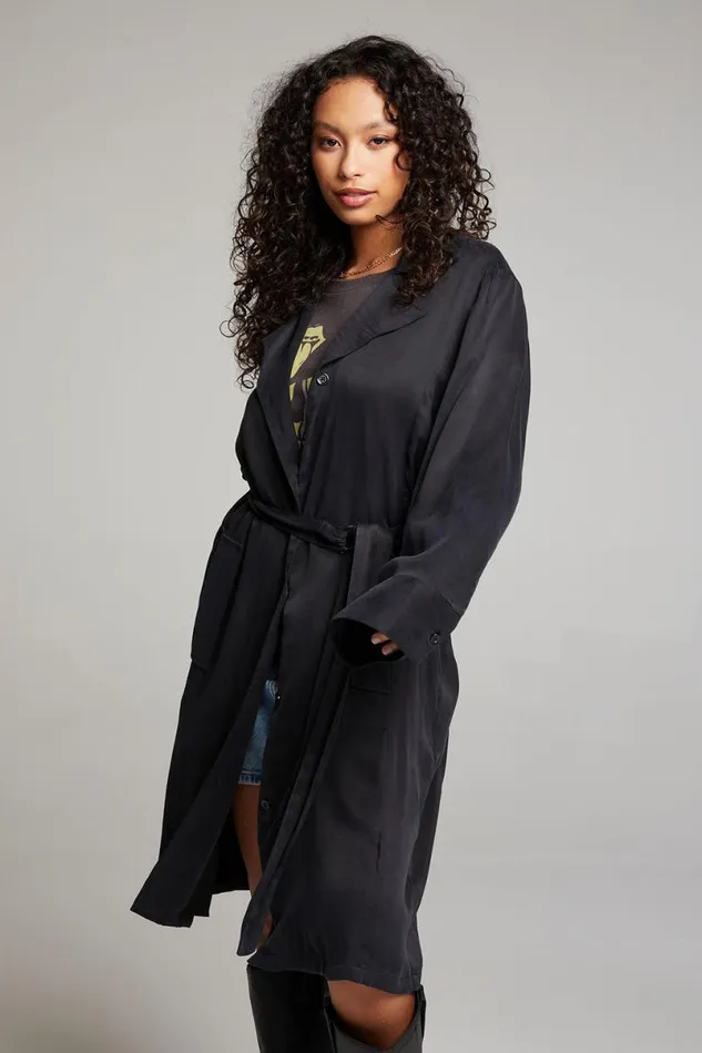 Womens Tops Chaser Brand Ford Licorice Trench Coat