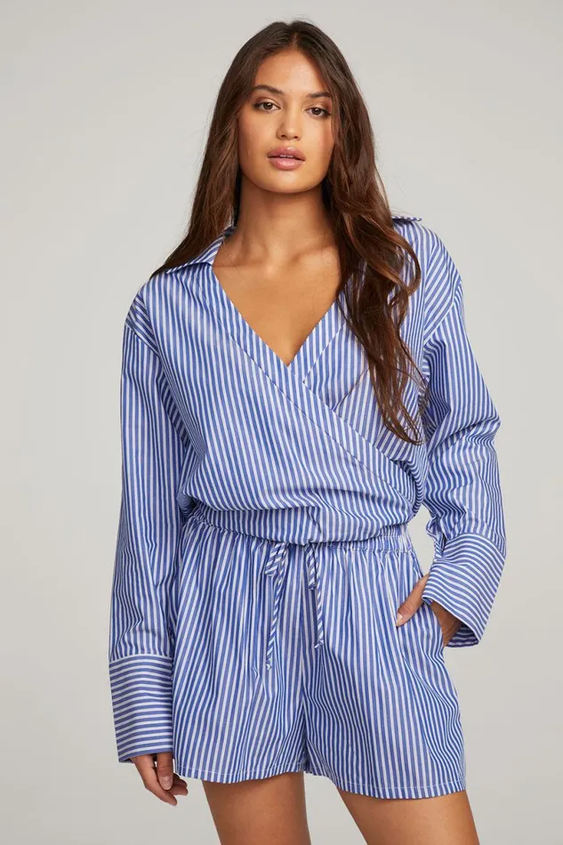 Womens Tops Chaser Brand Haley Marmont Stripe Blouse
