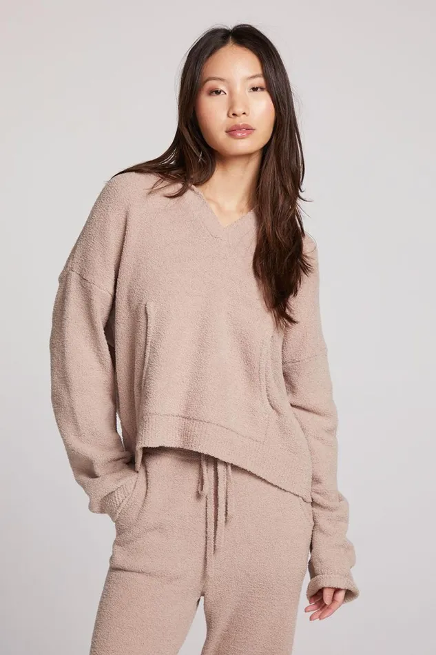 Womens Tops Chaser Brand Hazen Toasted Coconut Pullover