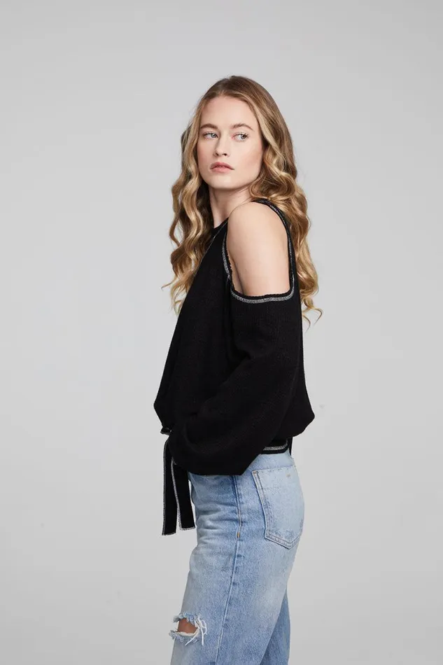 Womens Tops Chaser Brand Hendrix Shadow Black Pullover