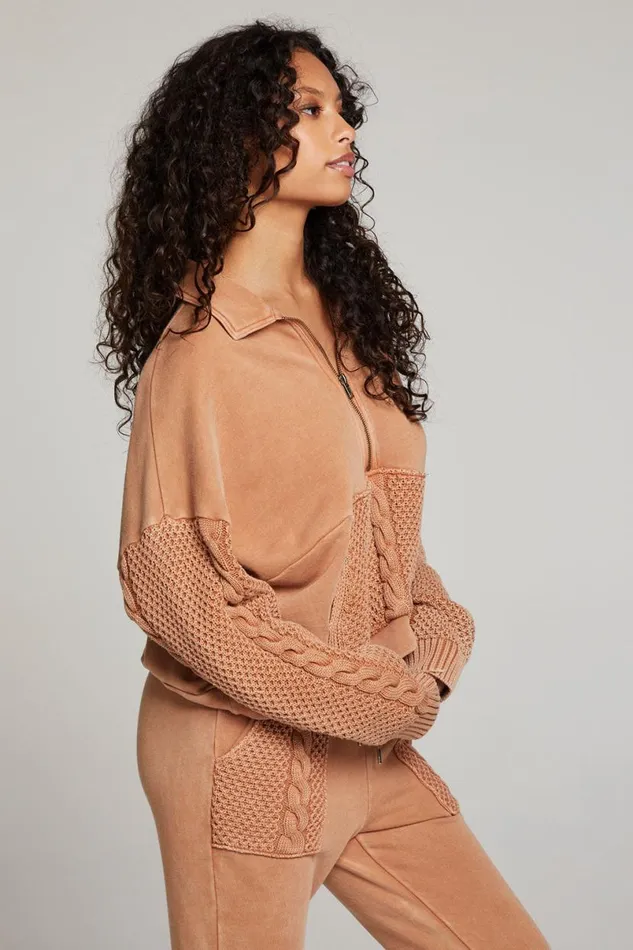 Womens Tops Chaser Brand Joe Toffee Half Zip
