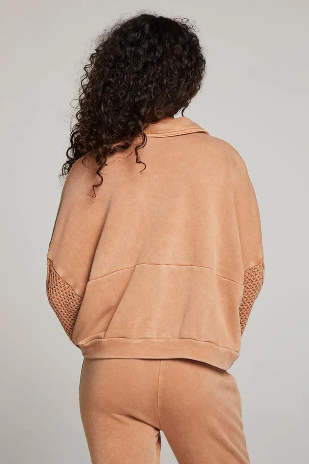 Womens Tops Chaser Brand Joe Toffee Half Zip