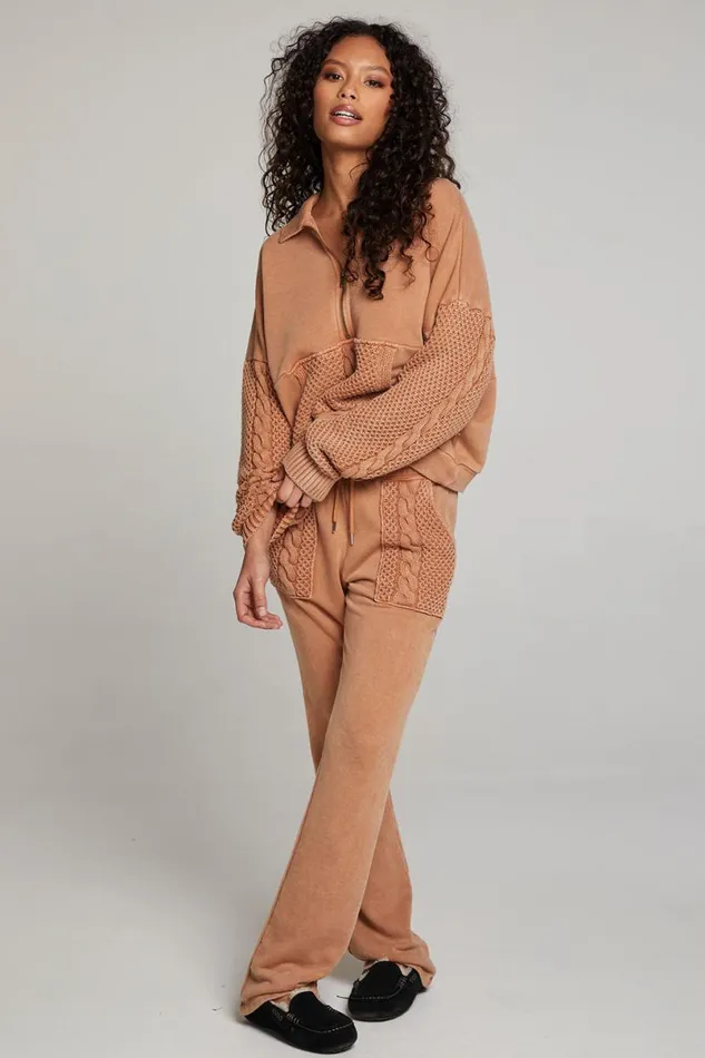 Womens Tops Chaser Brand Joe Toffee Half Zip