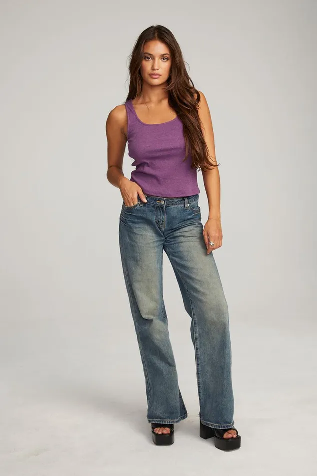 Womens Tops Chaser Brand Lander Eggplant Tank