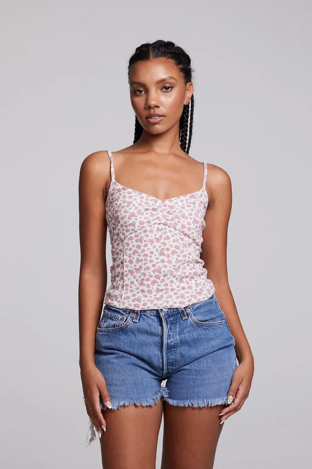 Womens Tops Chaser Brand Mercato Ditsy Rose Floral Tank Top