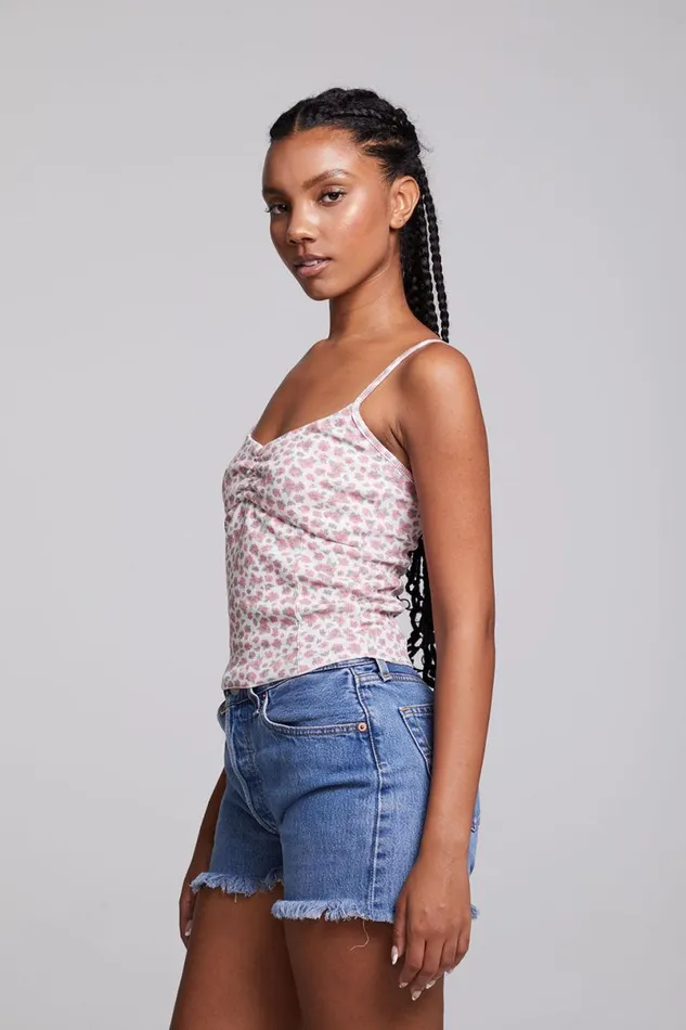 Womens Tops Chaser Brand Mercato Ditsy Rose Floral Tank Top