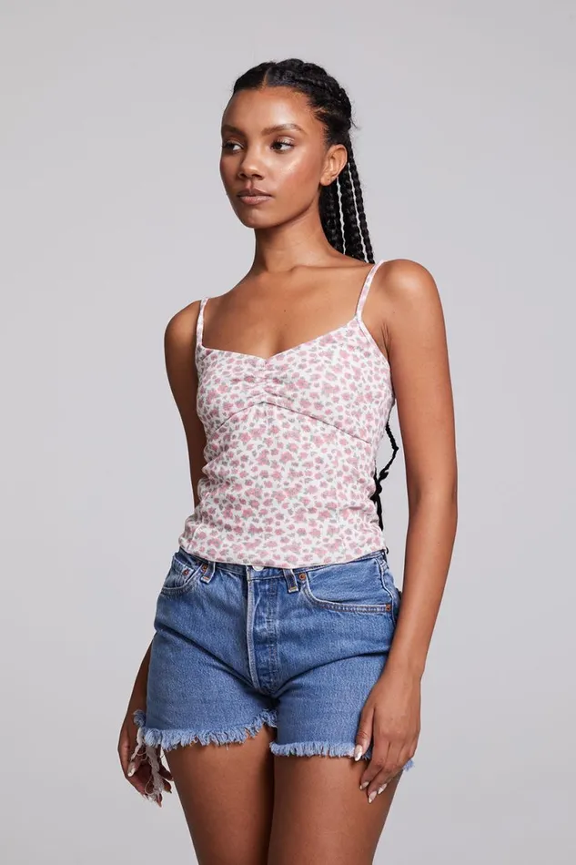 Womens Tops Chaser Brand Mercato Ditsy Rose Floral Tank Top