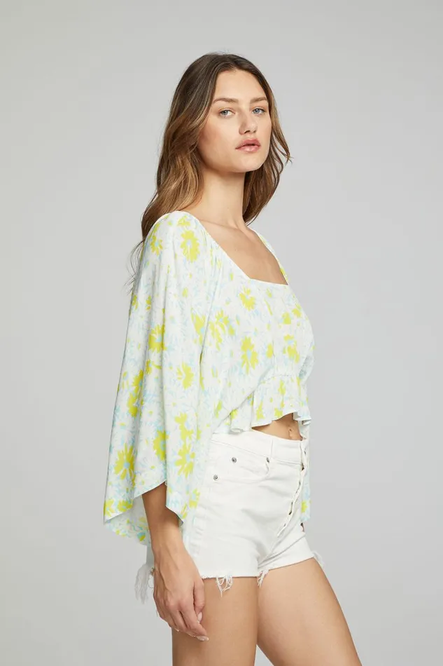Womens Tops Chaser Brand Monarch Crop Top 8211 Daisy Floral Print