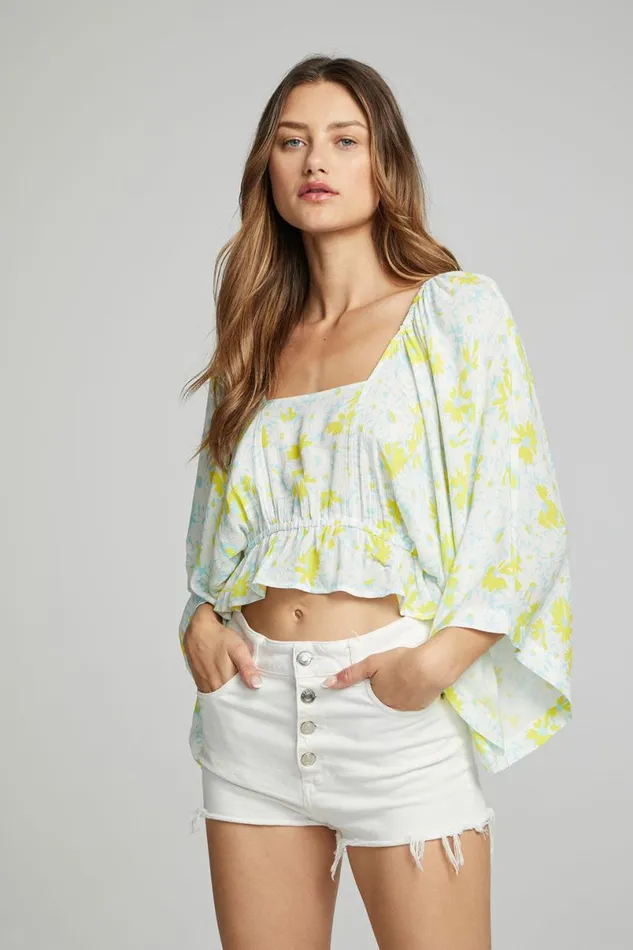 Womens Tops Chaser Brand Monarch Crop Top 8211 Daisy Floral Print
