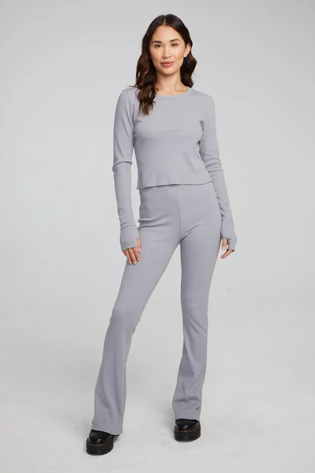 Womens Tops Chaser Brand Moonlight Silver Grey Long Sleeve