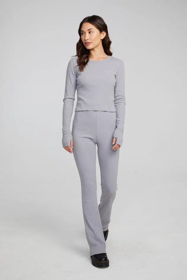Womens Tops Chaser Brand Moonlight Silver Grey Long Sleeve