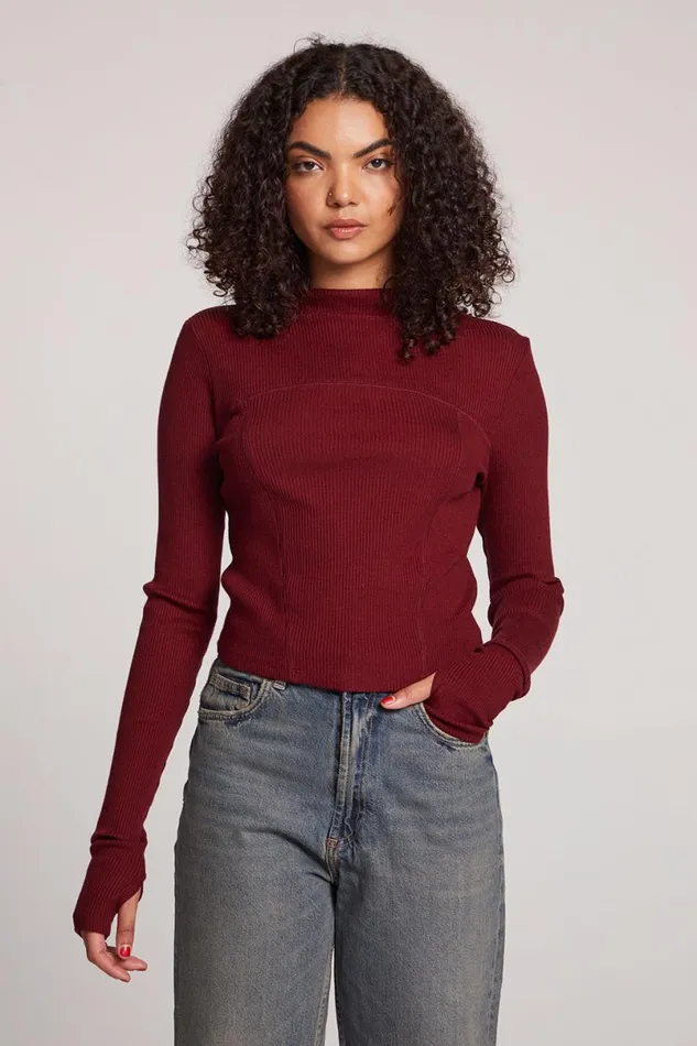 Womens Tops Chaser Brand Nahalll Fig Long Sleeve