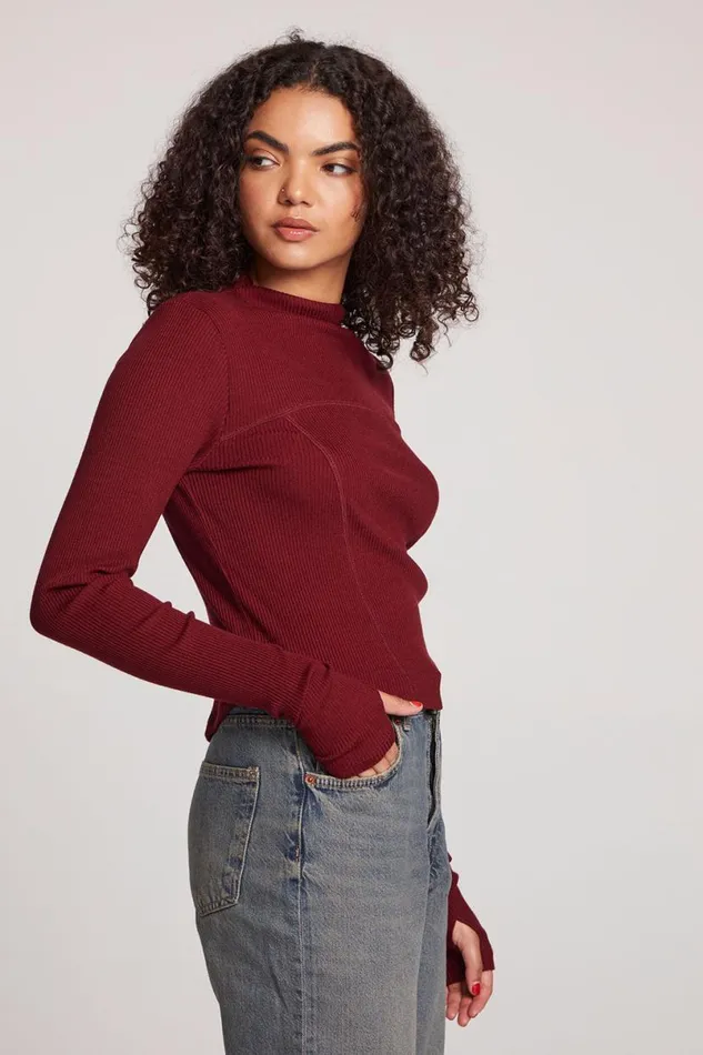 Womens Tops Chaser Brand Nahalll Fig Long Sleeve