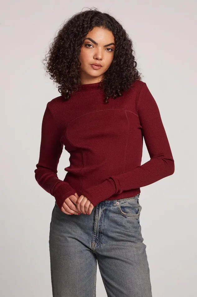 Womens Tops Chaser Brand Nahalll Fig Long Sleeve