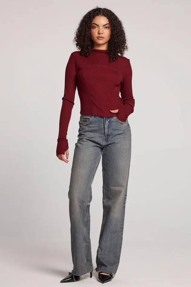 Womens Tops Chaser Brand Nahalll Fig Long Sleeve