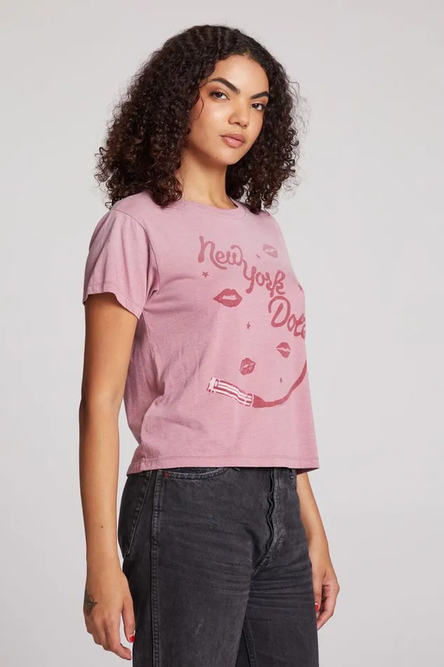 Womens Tops Chaser Brand New York Dolls Script Logo Crewneck Tee