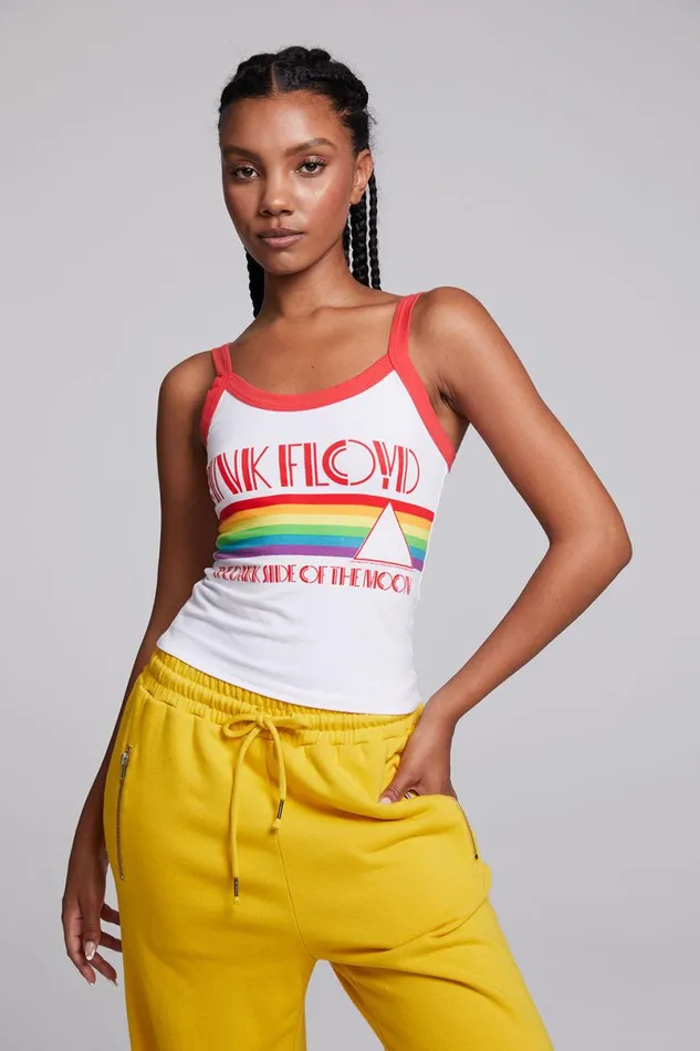 Womens Tops Chaser Brand Pink Floyd Rainbow Dark Side Of The Moon Tank Top