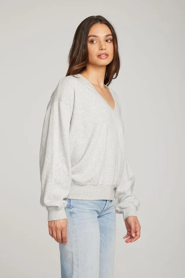 Womens Tops Chaser Brand Poppy Heather Grey Pullover