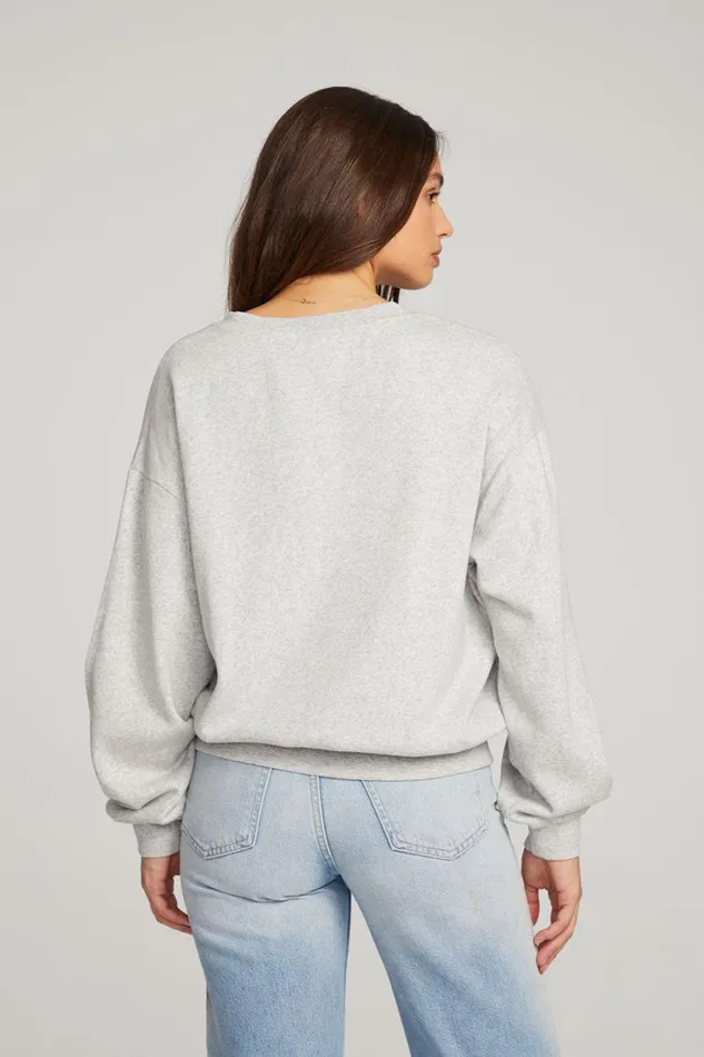 Womens Tops Chaser Brand Poppy Heather Grey Pullover