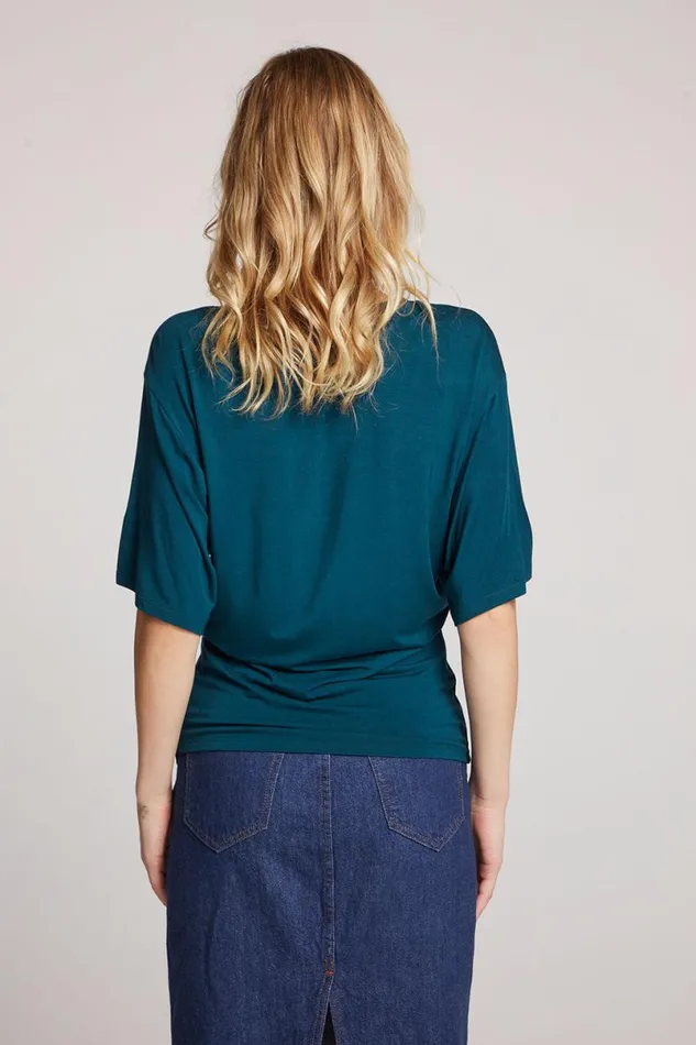 Womens Tops Chaser Brand Portola Dark Sea Short Sleeve