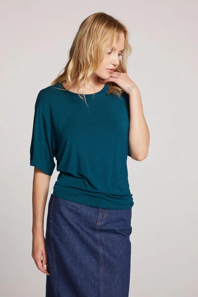 Womens Tops Chaser Brand Portola Dark Sea Short Sleeve