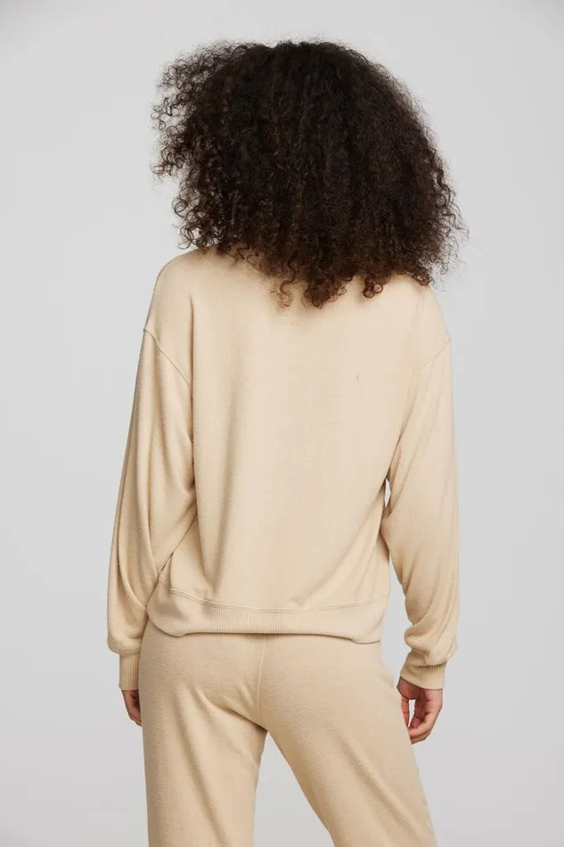 Womens Tops Chaser Brand Recycled Bliss Knit Long Sleeve Henley With Rib
