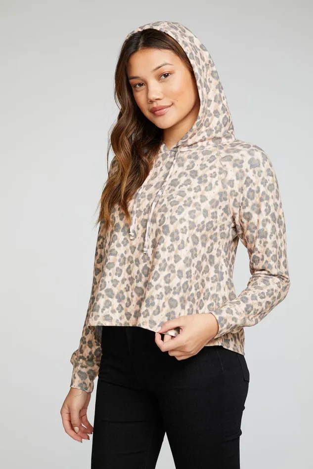 Womens Tops Chaser Brand Recycled Bliss Knit Long Sleeve Raglan Pullover Hoodie
