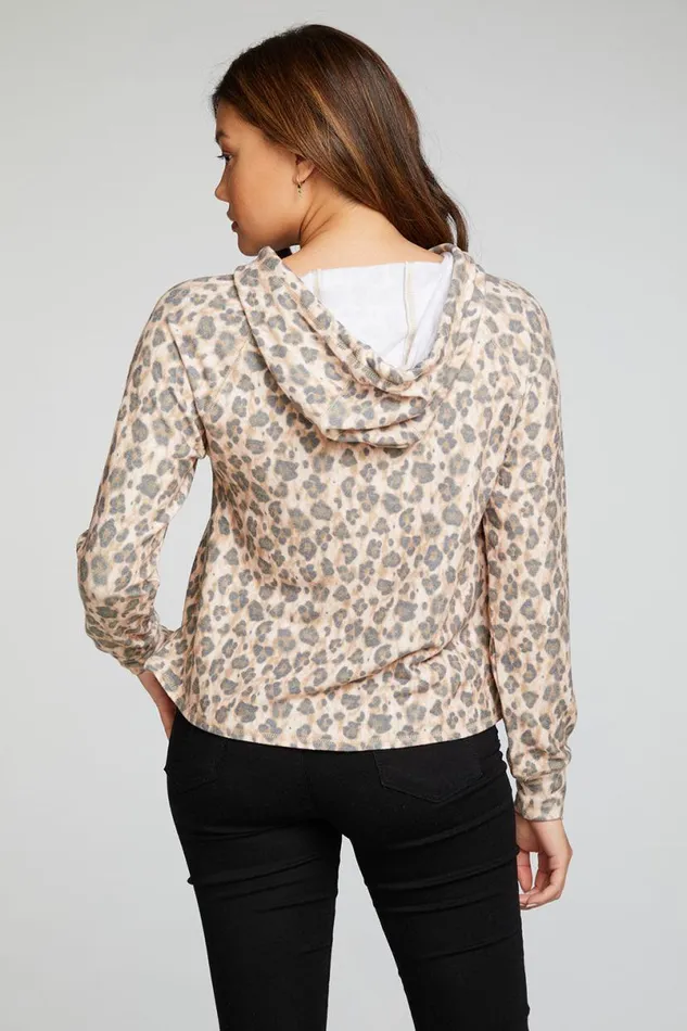 Womens Tops Chaser Brand Recycled Bliss Knit Long Sleeve Raglan Pullover Hoodie