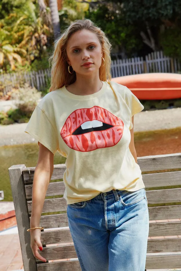 Womens Tops Chaser Brand Speak Truth