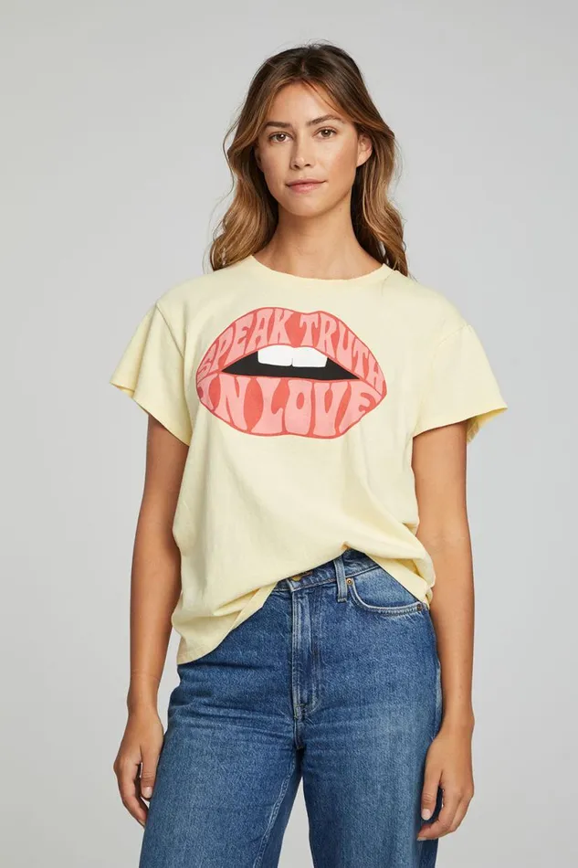 Womens Tops Chaser Brand Speak Truth