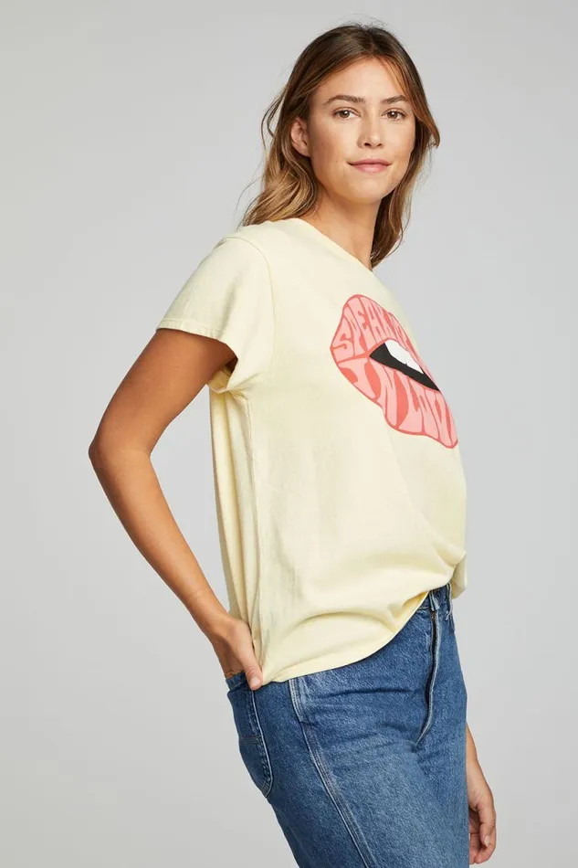 Womens Tops Chaser Brand Speak Truth