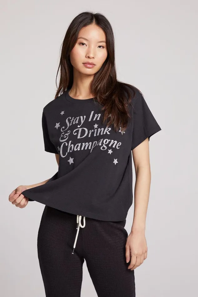 Womens Tops Chaser Brand Stay In Stars Tee