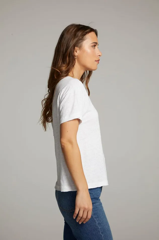 Womens Tops Chaser Brand Sunshine White Scoop Neck Tee