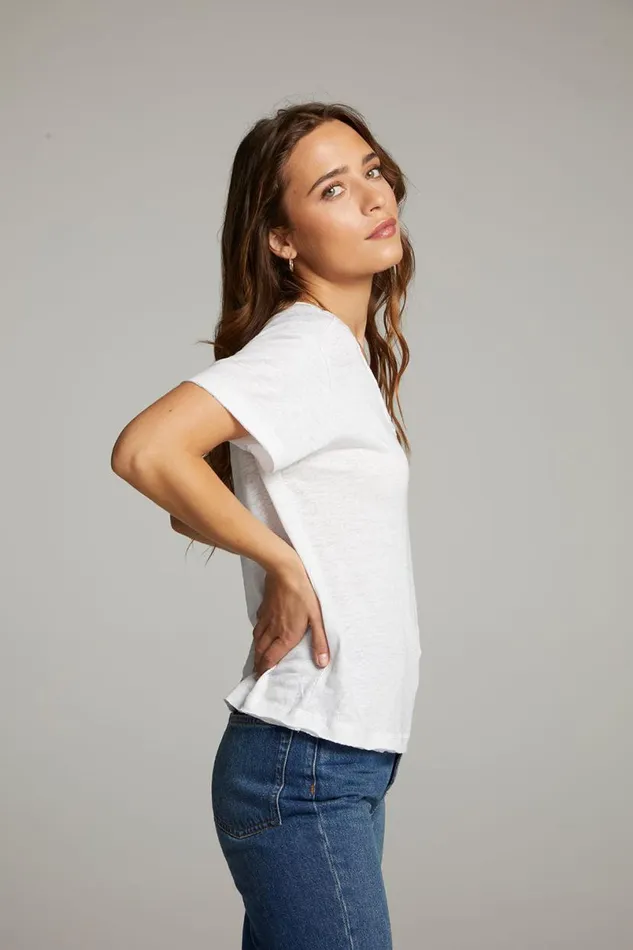 Womens Tops Chaser Brand Sunshine White Scoop Neck Tee