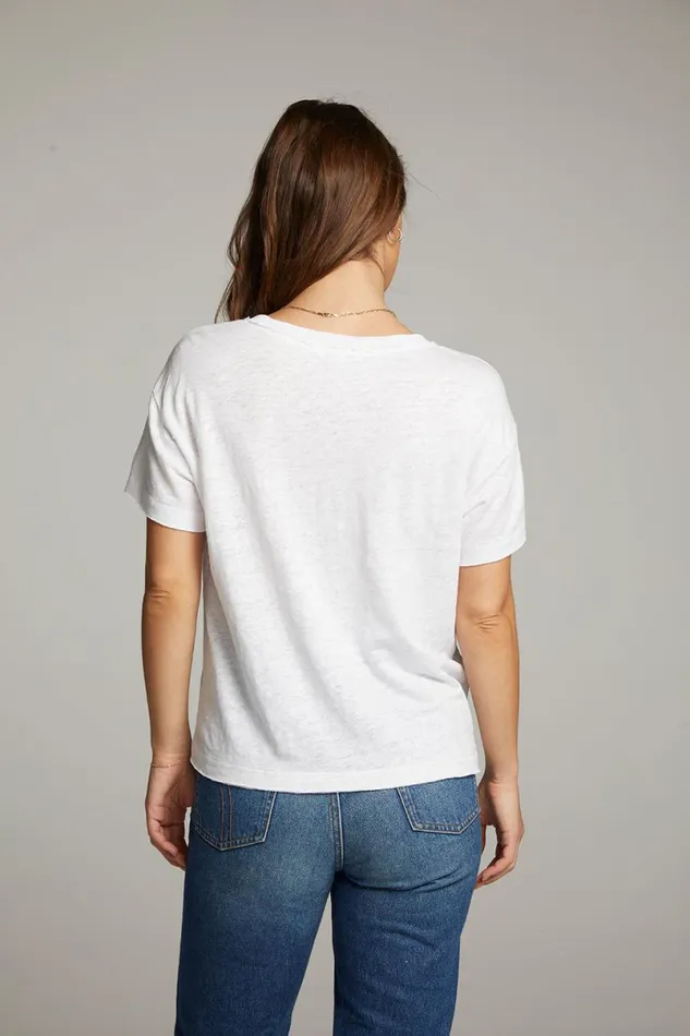 Womens Tops Chaser Brand Sunshine White Scoop Neck Tee